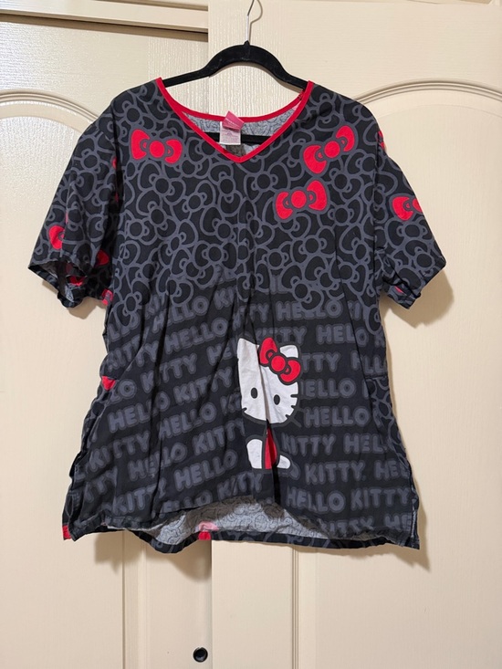Hello Kitty Other - Hello Kitty Black Top with Red Accents - Scrub top